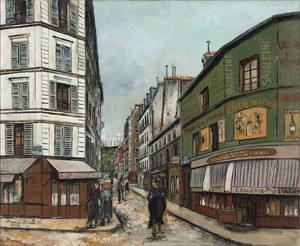 Maurice Utrillo, Rue Seveste, Paris (XVIIIème arr.), Huile sur toile, 1923. Paris, musée d'Art moderne. (© ADAGP/Jean Fabris, Crédit photographique : Eric Emo/ Parisienne de photographie).