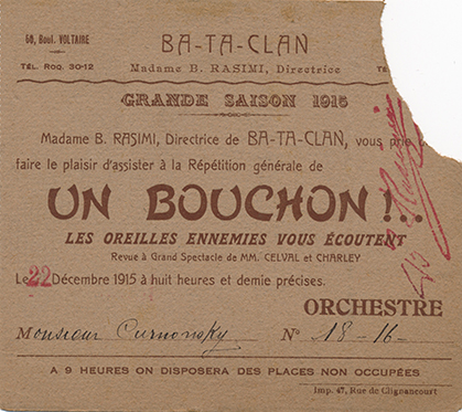 Billet de la saison 1915...