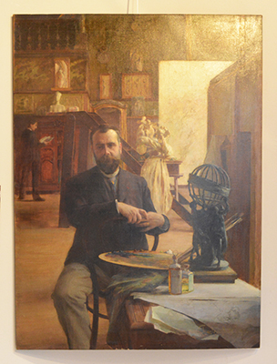 Albert Maignan dans son atelier par Charles Bitte, 1892. 