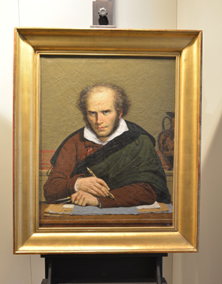 Portrait de Girodet réalisé par Paul Carpentier d'après Anne-Louise Girodet-Trioson. Peinture à l'encaustique. Copie du dernier autoportrait de Girodet conservé au Musée Magnin de Dijon