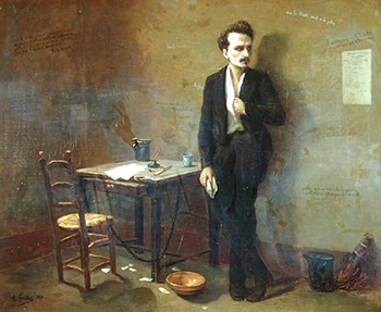 Le journaliste Henri Rochefort à Mazas en 1871 portrait d'Armand Gautier, conservé au Musee d'Art et d'Histoire, Saint-Denis, France 