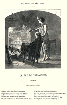 Le Chansonnier Béranger représenté devant la cheminée de sa chambre à la Grande Force